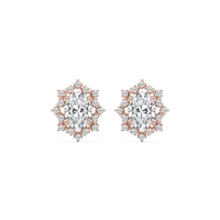 Framed Round Cut Lab Grown Diamond Stud Earrings