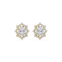 Framed Round Cut Lab Grown Diamond Stud Earrings