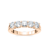 Bague anniversaire Round Five Stone à branches partagées