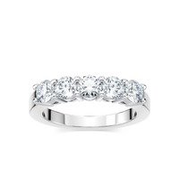 Bague anniversaire Round Five Stone à branches partagées