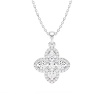 Flower Shape Lab Grown Diamond Necklace