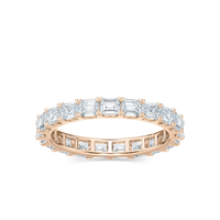 Emerald Cut East West Prong Eternity Band