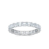 Emerald Cut East West Prong Eternity Band