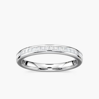 Princess Cut Channel Set Wedding Band