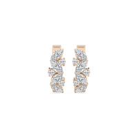 Marquise and Round Lab Grown Diamond Hoop Earrings