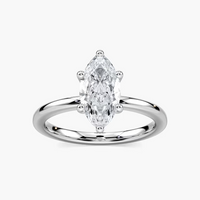 Delicate Four-Prong Marquise Cut Solitaire Engagement Ring