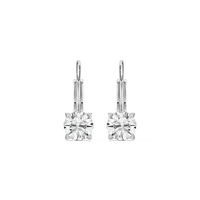 Round Lab Grown Diamond Scroll Drop Earrings