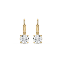 Round Lab Grown Diamond Scroll Drop Earrings