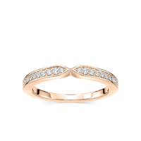 Round Channel Set Curved Wedding Band