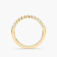 Round Shared Prong Wedding Band