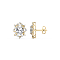 Framed Round Cut Lab Grown Diamond Stud Earrings