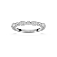 Round Cut Bezel Set Stackable Band