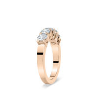 Bague anniversaire Round Five Stone à branches partagées