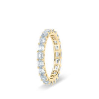 Emerald Cut East West Prong Eternity Band