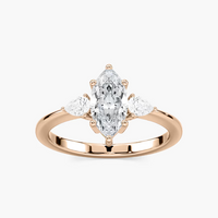 Marquise Cut Three Stone Engagement Ring