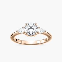 Round Cut Three Stone Engagement Ring