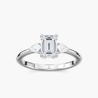 Emerald Cut Three Stone Engagement Ring