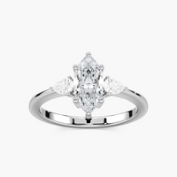 Marquise Cut Three Stone Engagement Ring