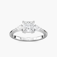 Princess Cut Three Stone Engagement Ring