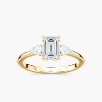 Emerald Cut Three Stone Engagement Ring