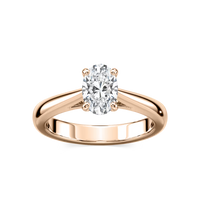 Solitaire Oval Cut Cathedral Engagement Ring