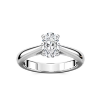 Solitaire Oval Cut Cathedral Engagement Ring
