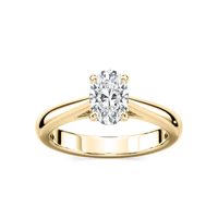 Solitaire Oval Cut Cathedral Engagement Ring