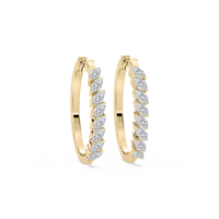 Marquise Cut Lab Grown Diamond Hoop Earrings
