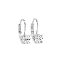 Round Lab Grown Diamond Scroll Drop Earrings