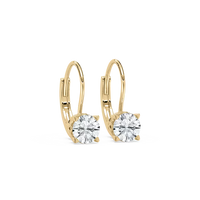 Round Lab Grown Diamond Scroll Drop Earrings