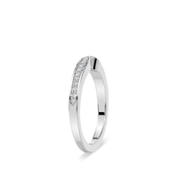 Round Channel Set Curved Wedding Band