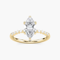 Marquise Cut Shared Prong Side Stone Engagement Ring