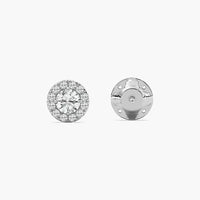 Classic Round Cut Halo Lab Grown Diamond Stud Earrings
