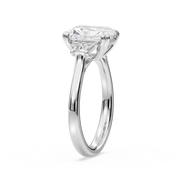 Double Prong Radiant Cut Three Stone Engagement Ring