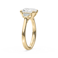 Double Prong Radiant Cut Three Stone Engagement Ring