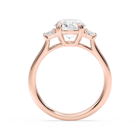 Double Prong Round Three Stone Engagement Ring