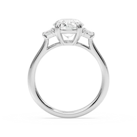 Double Prong Round Three Stone Engagement Ring