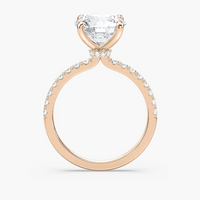 Classic Round Cut Engagement Ring With Hidden Halo