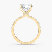 Classic Round Cut Engagement Ring With Hidden Halo