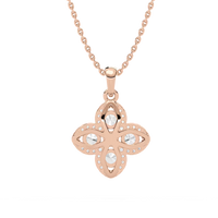 Flower Shape Lab Grown Diamond Necklace