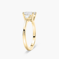 Emerald Cut Three Stone Engagement Ring