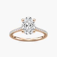 Pavé Set Oval Cut Engagement Ring
