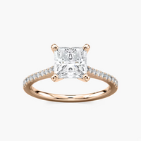 Pavé Set Princess Cut Engagement Ring
