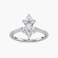 Pavé Set Marquise Cut Engagement Ring