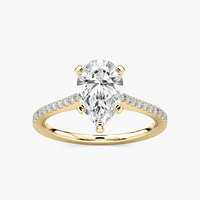 Pavé Set Pear Cut Engagement Ring