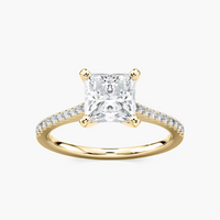Pavé Set Princess Cut Engagement Ring