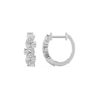 Marquise and Round Lab Grown Diamond Hoop Earrings