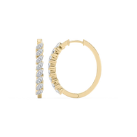 Marquise Cut Lab Grown Diamond Hoop Earrings