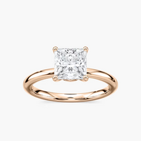Delicate Four-Prong Princess Cut Solitaire Engagement Ring