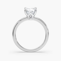Delicate Four-Prong Cushion Cut Solitaire Engagement Ring